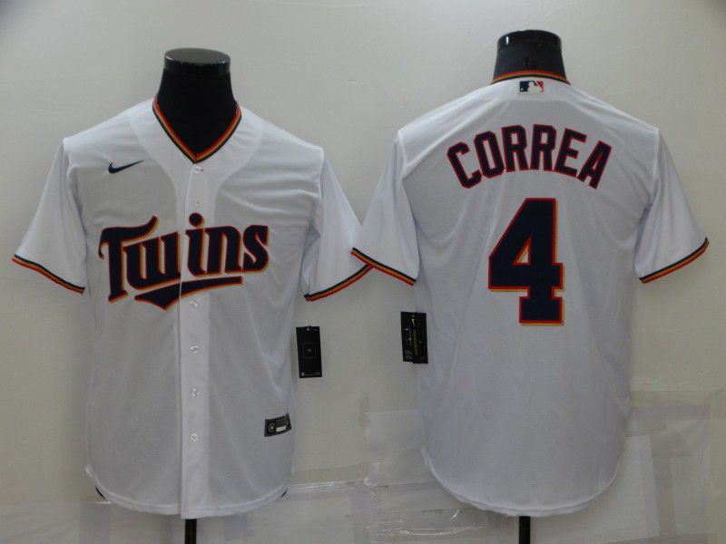 Men Minnesota Twins #4 Correa White Game 2022 Nike MLB Jersey->minnesota twins->MLB Jersey